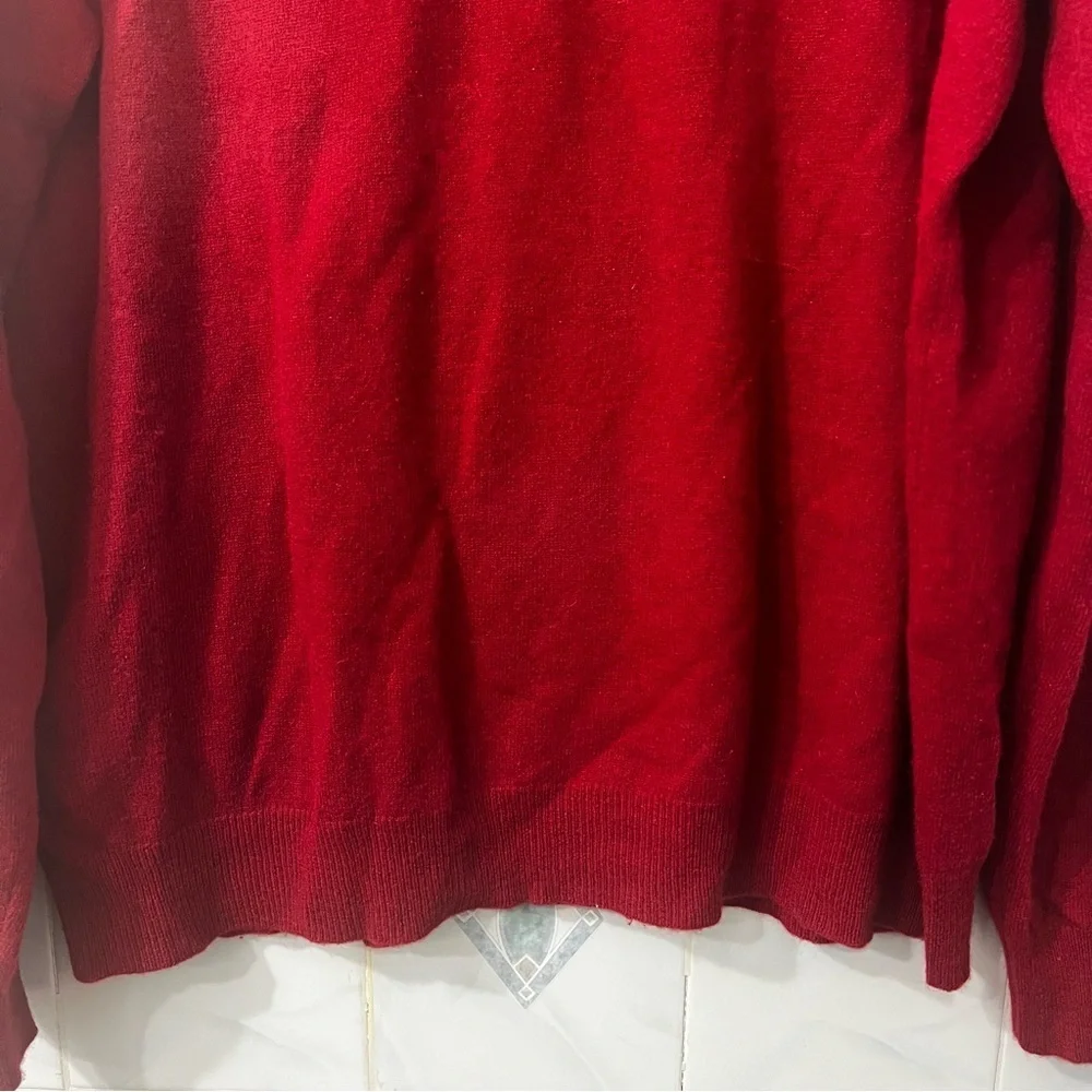 Club Room 100% Cashmere Long Sleeve Sweater Men’s XL Red Preppy Christmas